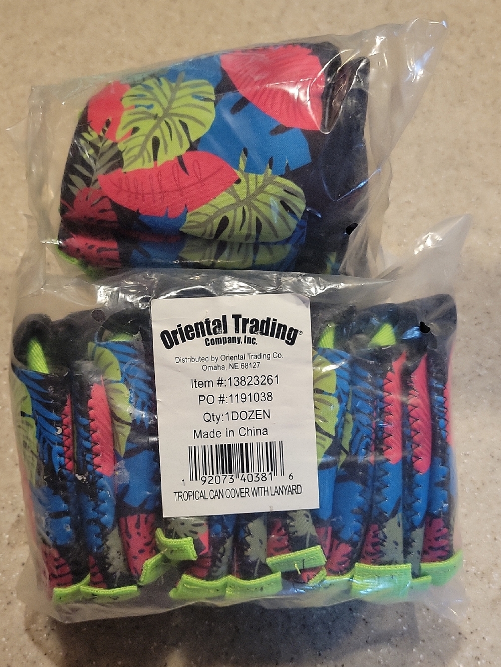 Oriental Trading Tropical Can Koozie With Lanyard Tropical Luau